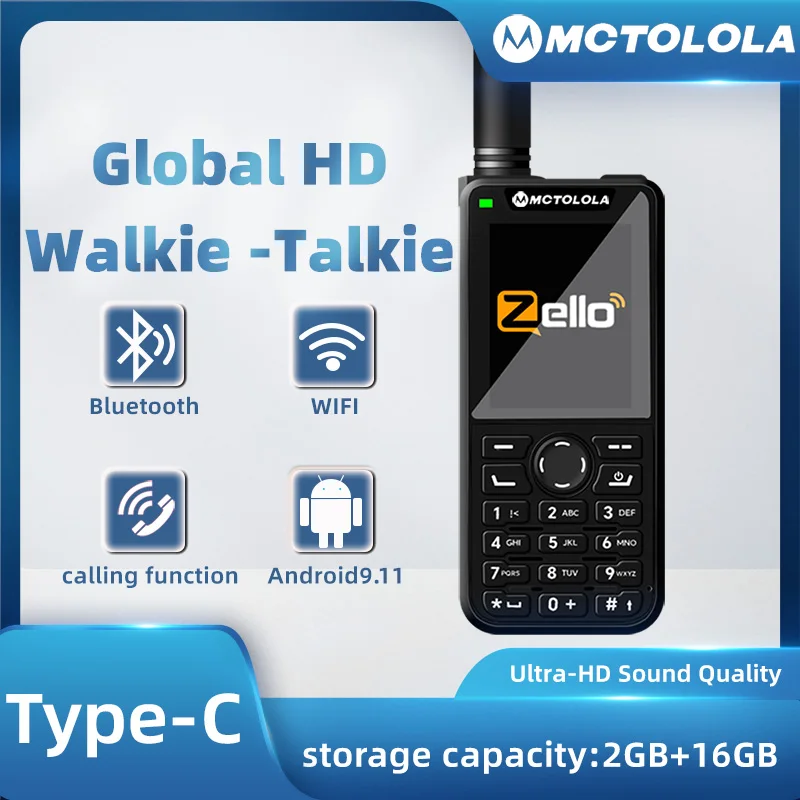 MOTOLOLA Neues 4G POC Walkie-Talkie mit Android 9.0 2,4-Zoll-Bildschirm Zello Telefonfunktion Wi-Fi 2+16GB 5000KM Global Image