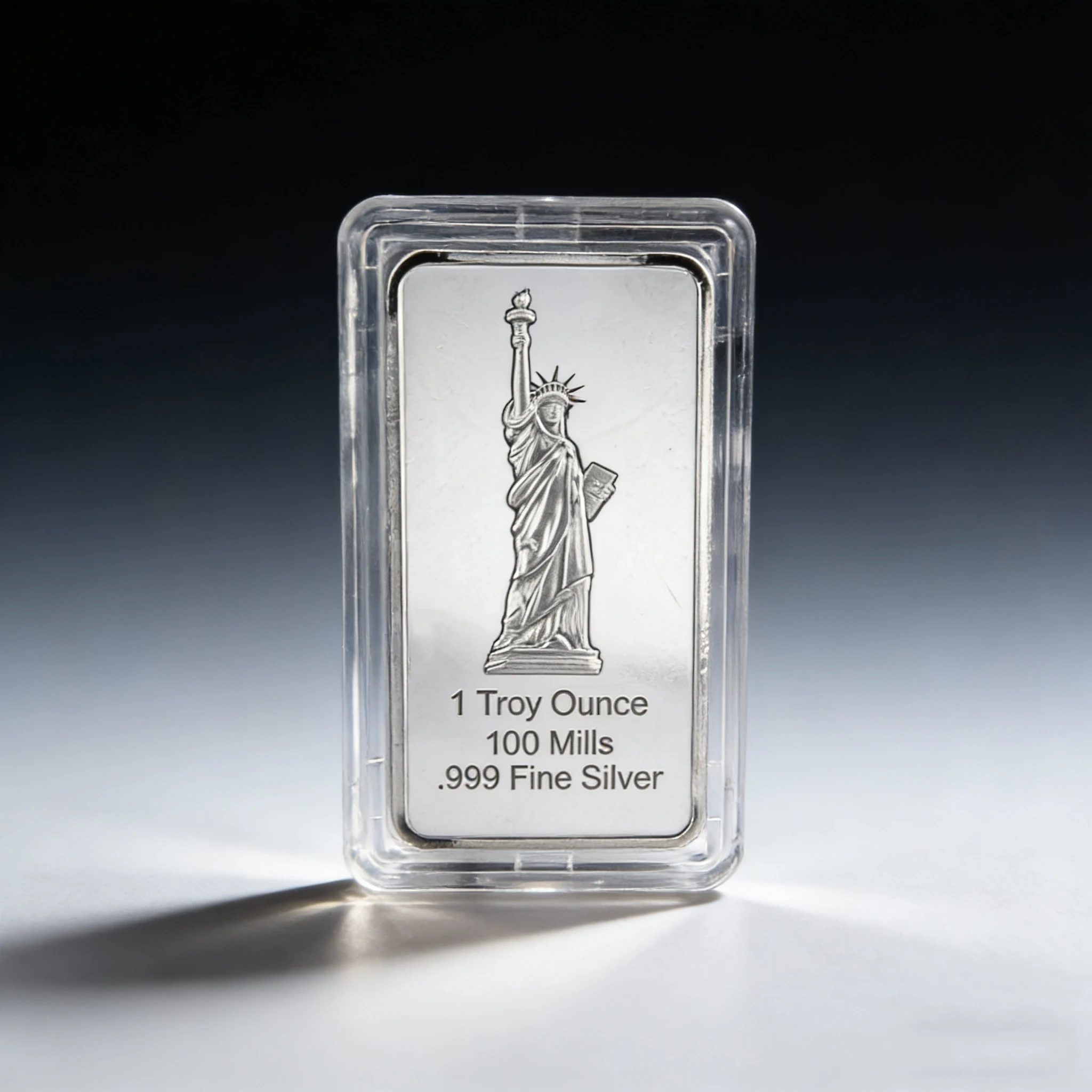 1oz Freiheitsstatue Silberbarren-Replik 50x30mm Legierung Versilberte Sammlermünze mit Amerikanischem Adler-Design Image
