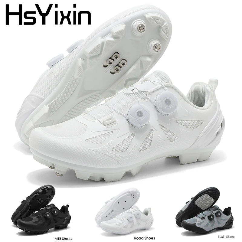 Herren- und Damen-Mountainbike-Sneaker, Rennrad-Schuhe mit Flacher Gummisohle, Cyclocross-Radschuhe, MTB-Radschuhe