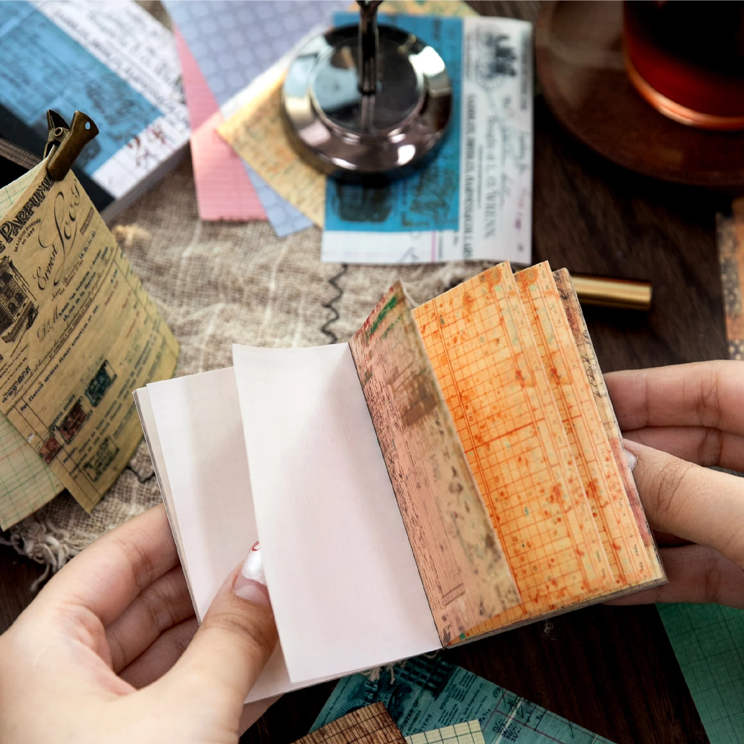 48 Stück Washi Klebeetiketten im Vintage Zeitungsstil Englisch DIY Journal Aufkleber Image