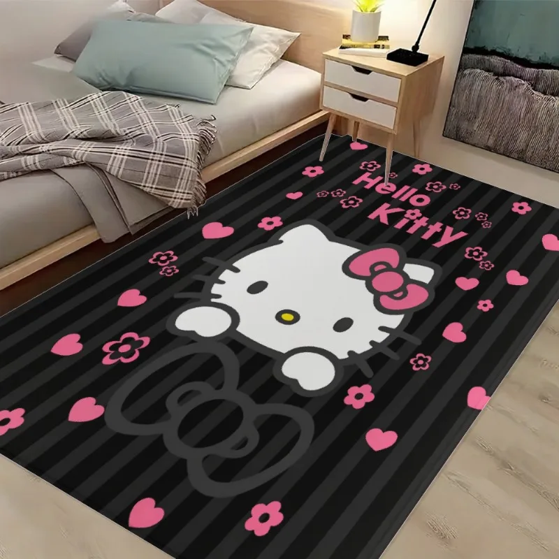 Sanrio Hello Kitty extra große Bodenmatte in verschiedenen Größen, weiches und dickes bedrucktes Schwammkissen, geeignet für Badezimmer, Wohnzimmer Image