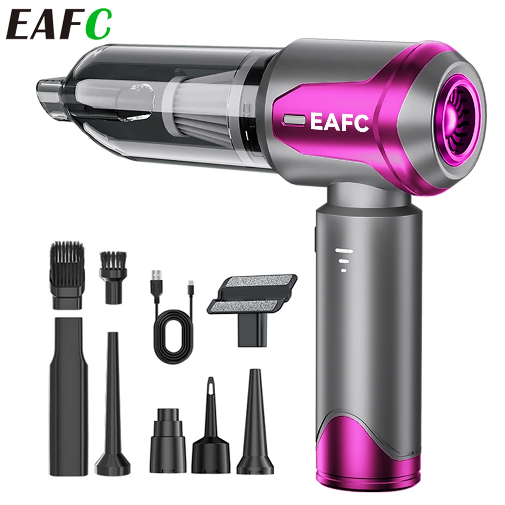 EAFC Auto-Staubsauger, tragbarer Hochleistungs-Handstaubsauger mit 16000 Pa, kabellose Reinigungsmaschine, leistungsstarker Luftreiniger für Zuhause, Auto, Haustiere Image