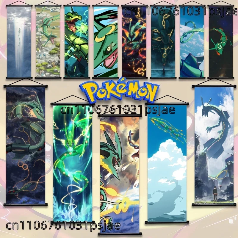 Rayquaza Pokémon-Scroll-Dekorationen, hochwertig, hochwertig – Detail für Kinderzimmer, verblasst – beständig in Luftszenen