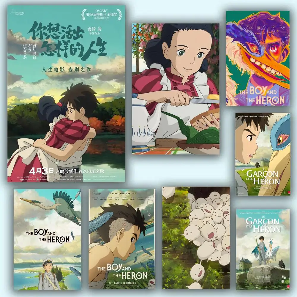 T-The Boy And The H-Heron Poster, ästhetische HD-PVC-Wandkunst – wasserfest, verschleißfest, für Zuhause, Hotel, Bar