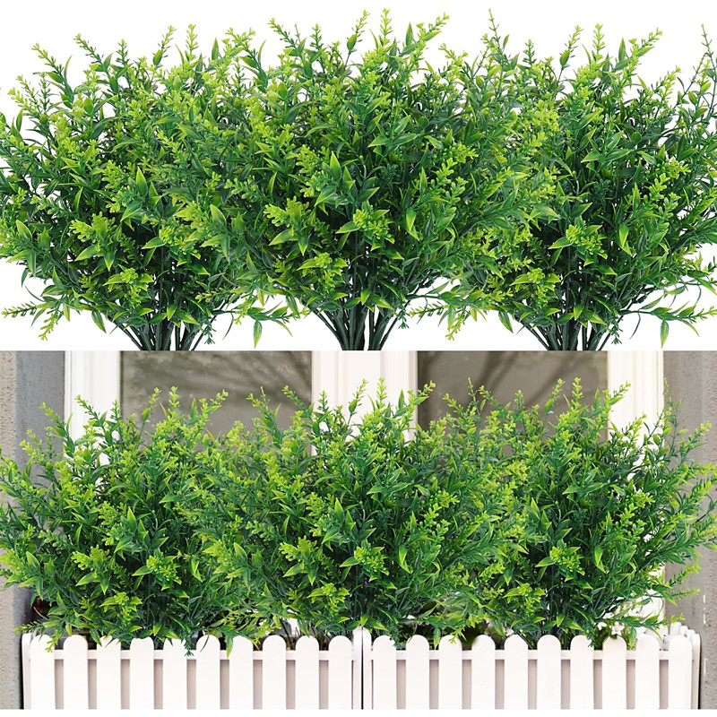 24 Bundles Outdoor Artificial Flowers Lavender UV Resistant Fake Outdoor Plants, Faux Greenery for Indoor Outside Hanging Plants Garden Porch Window Box Home Wedding Farmhouse Décor