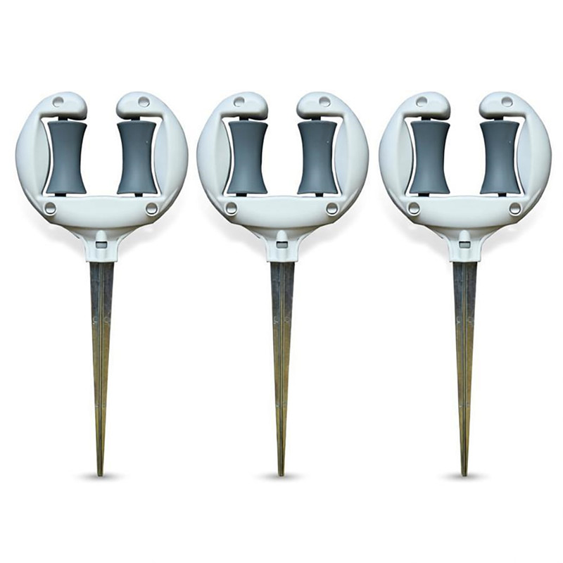 3Pcs Garden Hose Guides for Outside - 10.6 Inch Rust-Proof ABS Galvanized Metal Lawn Hose Guide Spike Holder, Roller Reel Lawn Hose Support, Garden Hose Guide Nail, Garden Hose Accessories