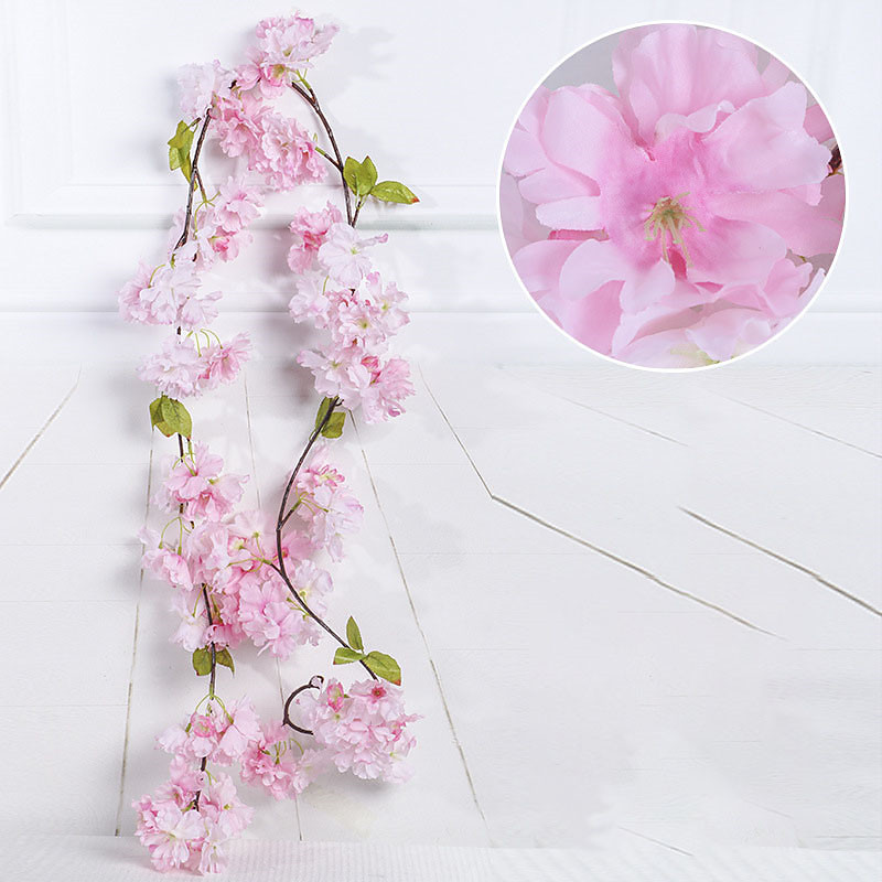 Sakura Rattan Simulation Flower Silk Flower Shape Wedding Decoration Home Venue Decoration,Fake Flowers For Wedding Arch Garden Wall Home Party Hotel Office Arrangement Decoration