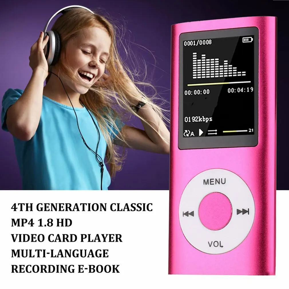 Lecteur de musique MP4 de 1.8 pouces avec Radio FM lecteur vidéo E-book mémoire intégrée Radio FM Hifi MP4 Palying Machine à musique