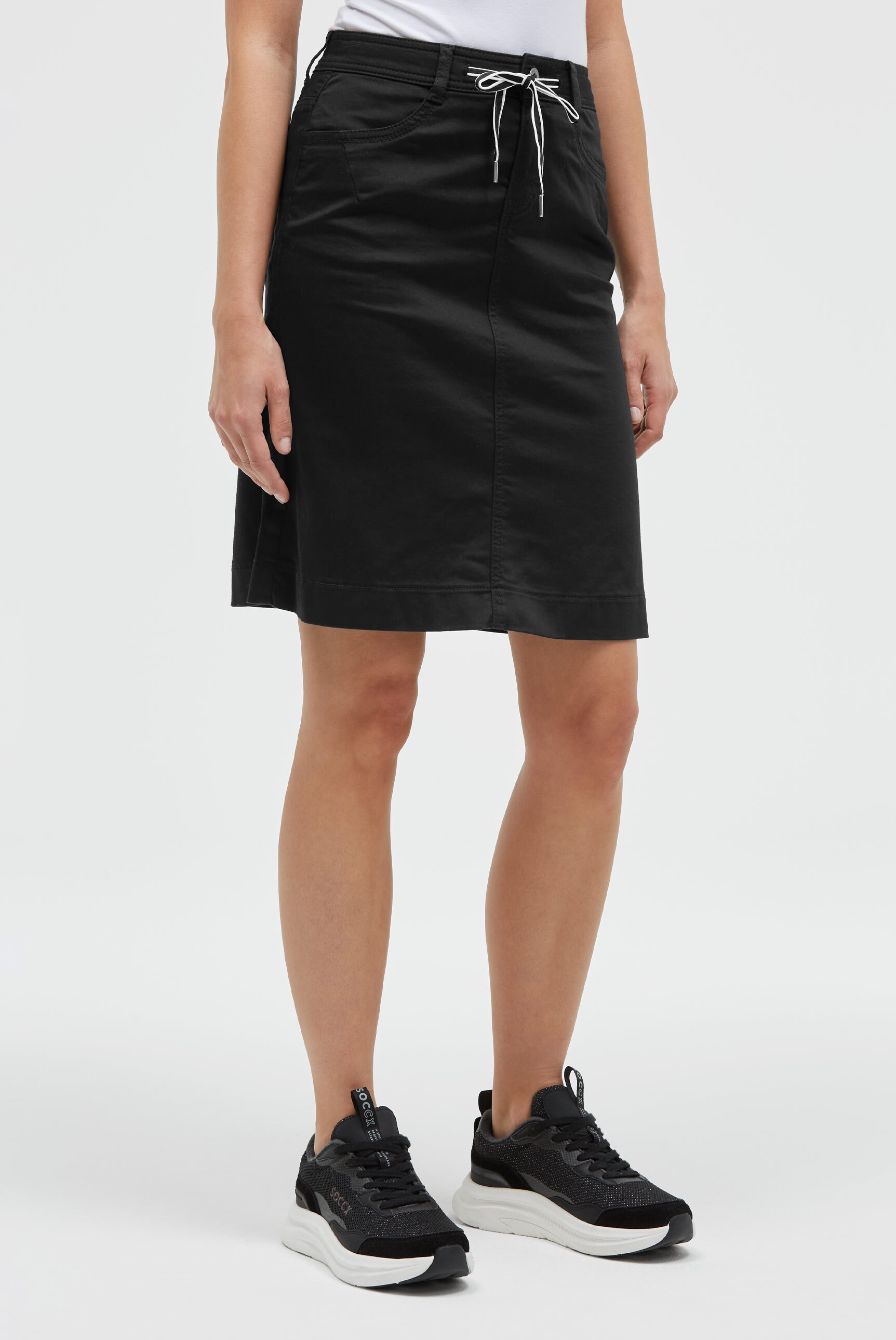 Jeansrock SOCCX, Damen, Gr. XL, schwarz, Denim/Jeans, Material: 98% Baumwolle, 2% Elasthan, unifarben, regular fit, Röcke Jeansrock, mit Taschen Image