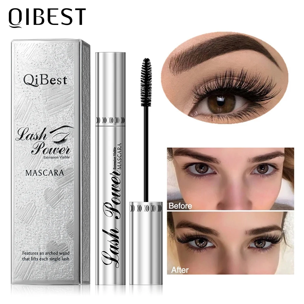 QIBEST Makeup Black Mascara 4D Curling Mascara spesso Volume Extension ciglia Make up Waterproof allungamento occhi cosmetici
