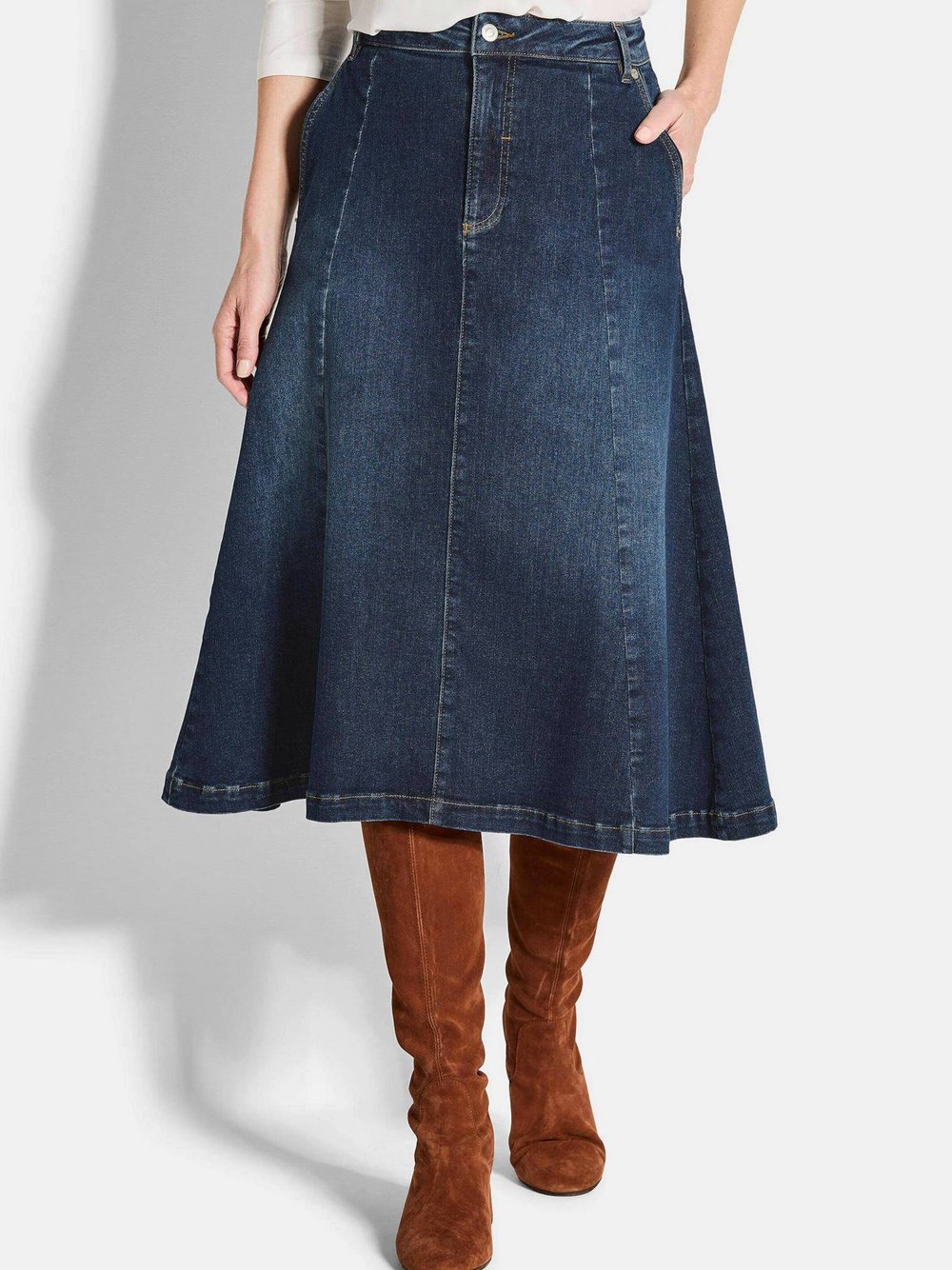 Goldner Jeansröcke Damen blau, 22