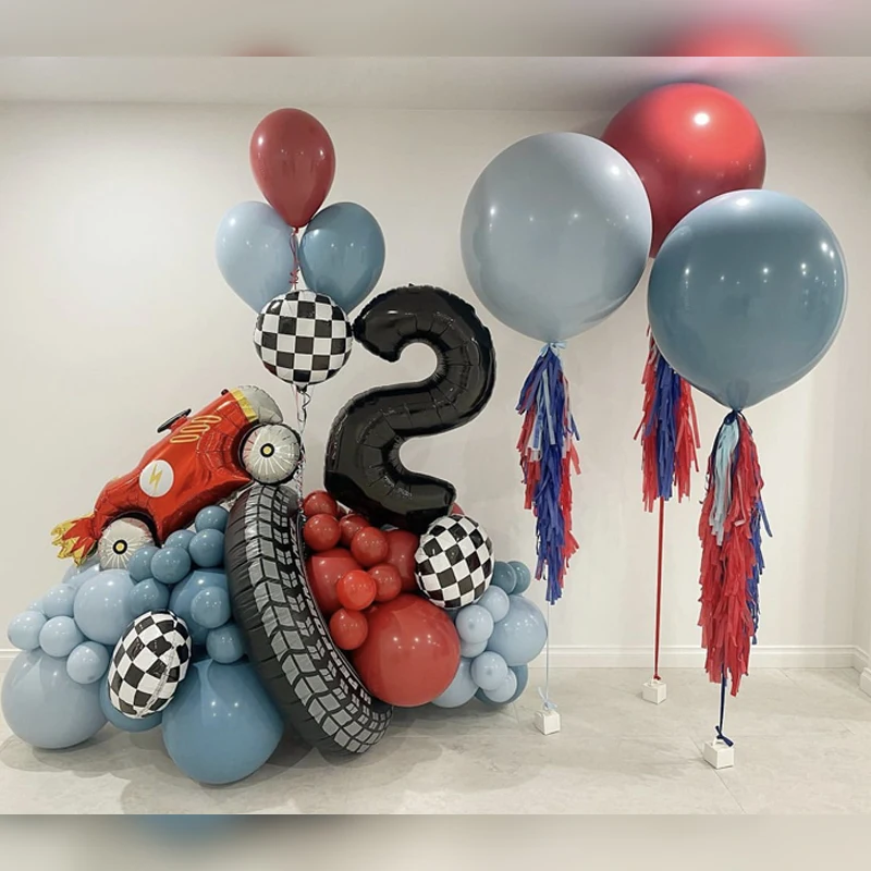 68 Stück Racing-Themenzahlen 1–9 Kinder verbessern den Rennspaß, Geburtstag, Dusche, Geschenk, Hintergrunddekoration Image