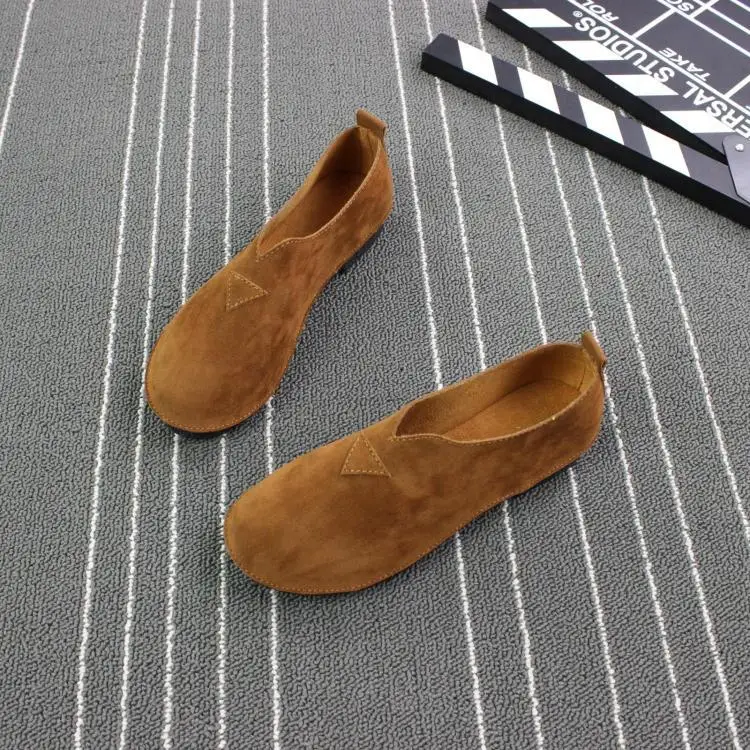 Wildleder Casual frauen Schuhe Plattform Faulenzer 2021 Retro Niedrigen Absätzen Pumpen Slip auf Frauen Flache Schuhe Größe 35-40 Zapatos De Mujer