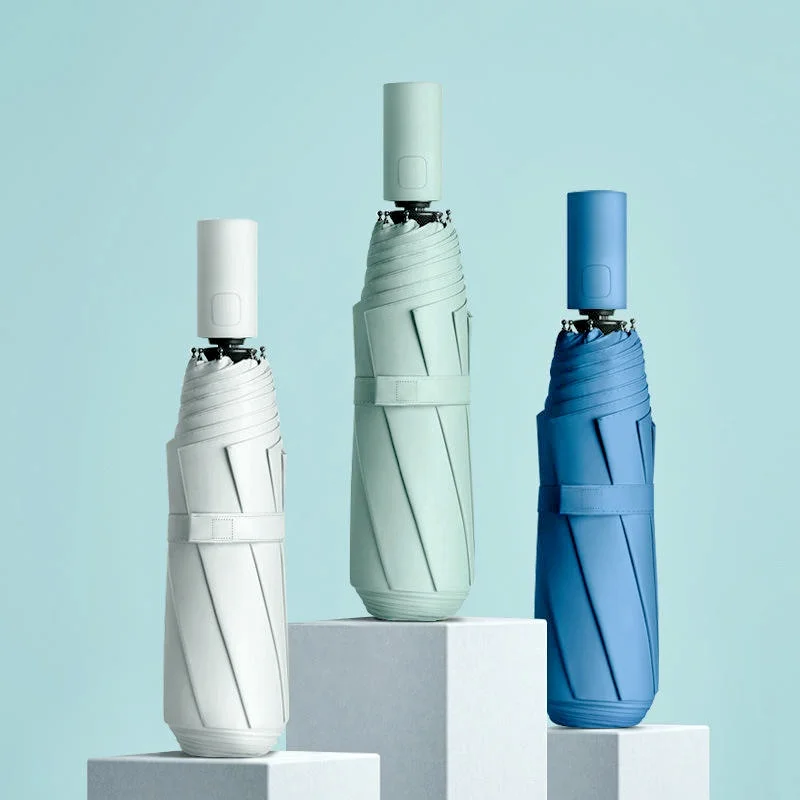 8-Rippen-16-Stab-Regenschirm für Herren und Damen, winddichter, automatisch faltbarer Sonnen- und Regenschirm, für den geschäftlichen Gebrauch, langlebiges und tragbares Design Image