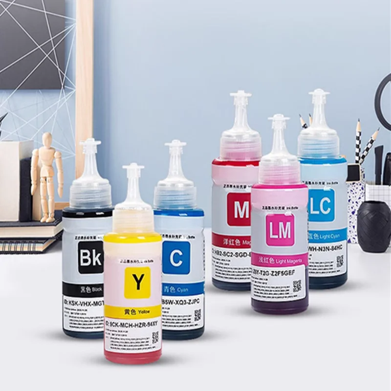 4 Farben 664 672 Nachfülltinte für Epson L100 L110 L210 L120 L220 L310 L355 L362 L366 L365 L380 L486 L800 L805 L810 Drucker Image