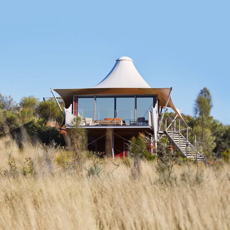 Hochwertiges Luxus-Safari-Hotelzelt 10-12 Windfestes 2-Personen-Allwetterzelt Image