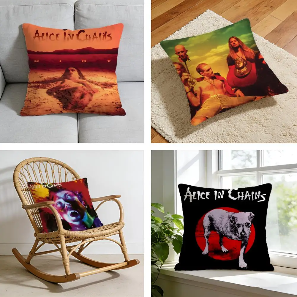 Album A-Alice In Chains Kissenbezug, kurzer Plüsch-Kissenbezug für Bett, Sofa, Auto, waschbar Image