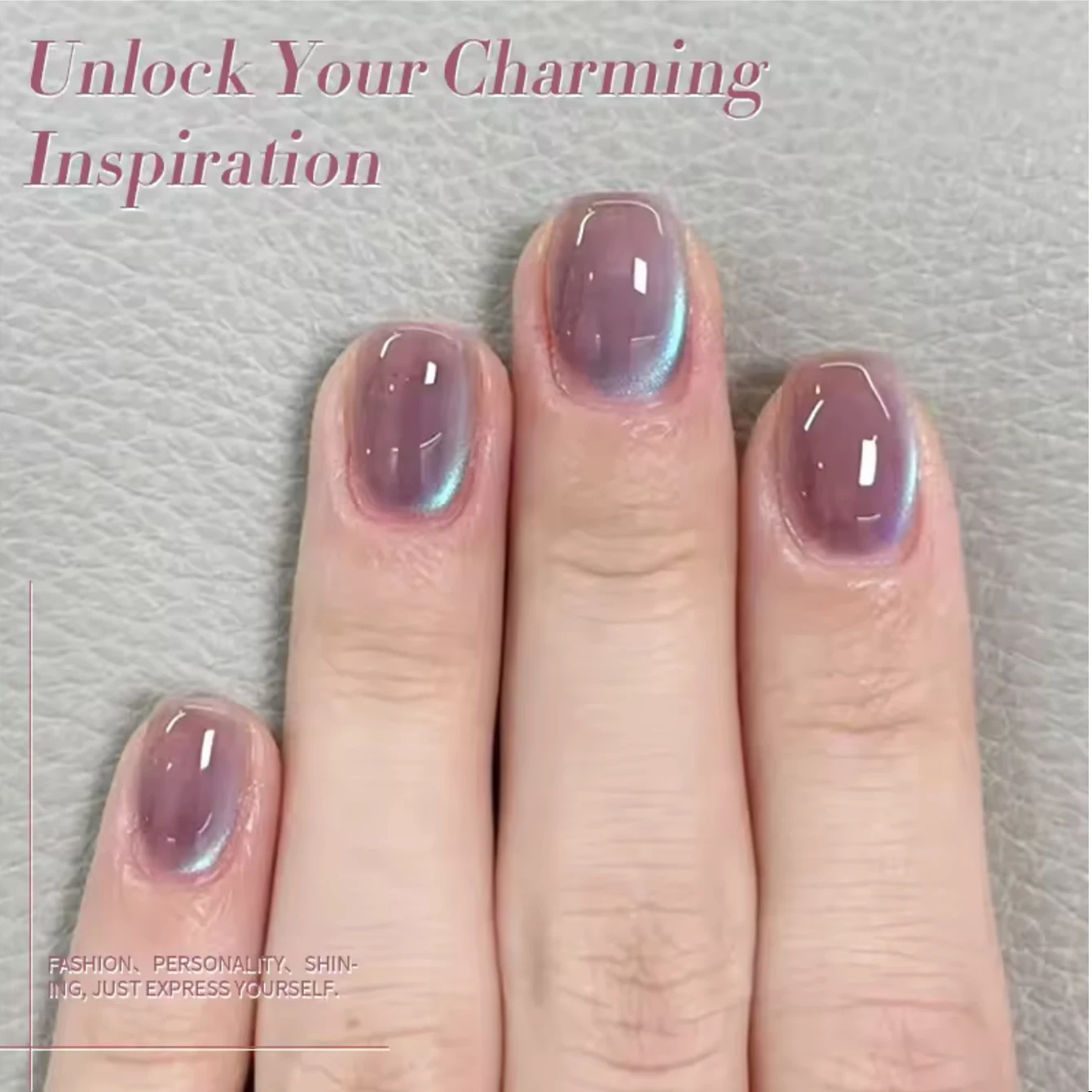 MIANEL 2026 Frühling Sommer 10ML Hyazinthen-Katzenauge Gel-Nagellack, Lila Schimmer Glasperlen & Weißes Porzellan Katzenauge Nagelkunst Image