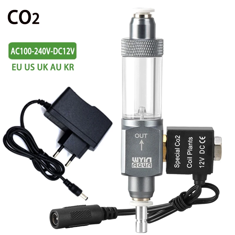 Aquarium CO2 Magnetventil Blasenlehre AC100-240V Aquarium CO2 Generator Druckminderventil Ausrüstung liefert Image