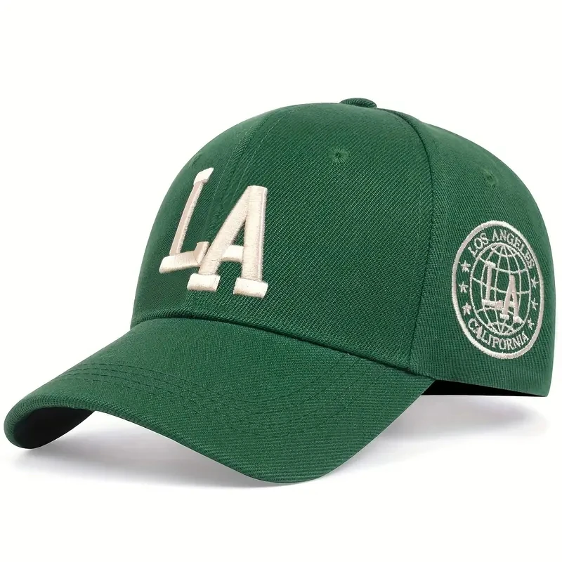 Cappellini da Baseball Unisex con Ricamo Lettera LA, Regolabili per Primavera e Autunno, Cappelli Casual da Esterno, Protezione Solare, Cappello Sportivo da Golf