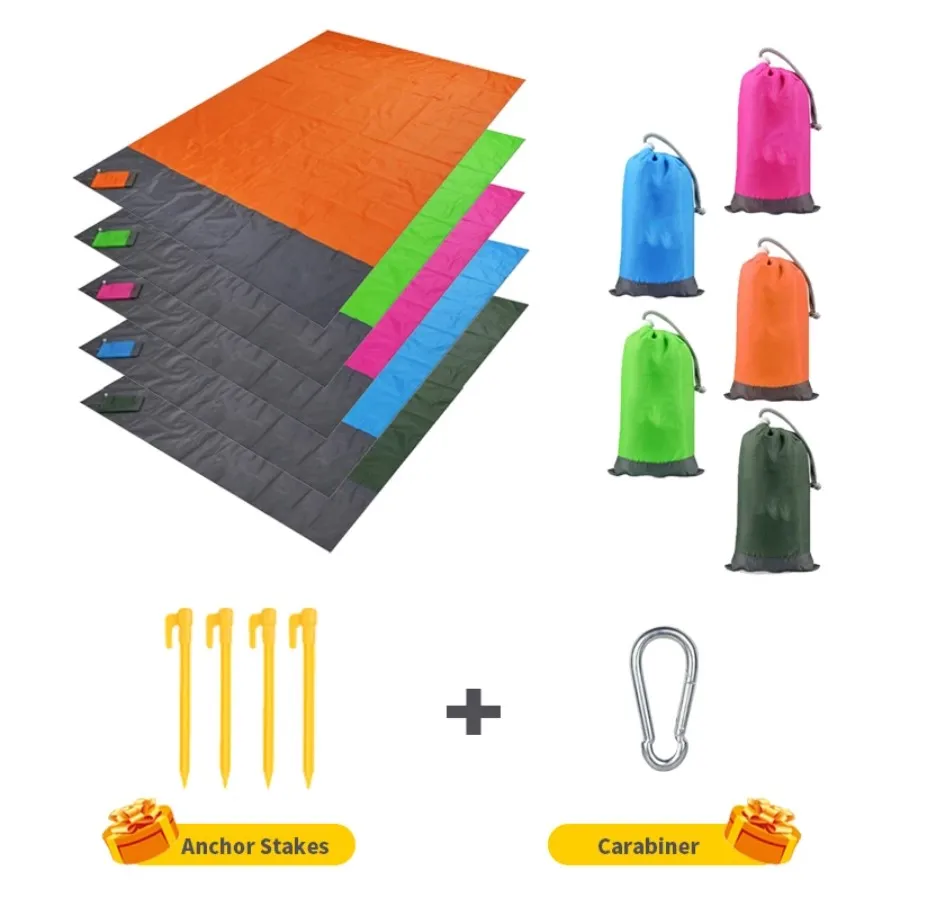 Tappetino da campeggio impermeabile Coperta da spiaggia Materasso leggero portatile da esterno Coperta da picnic Tenda pieghevole per tappeto da terra per turismo