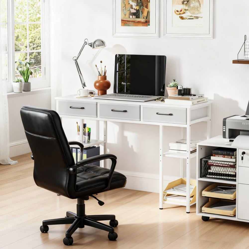 Writing Desk, Home Office Desk with Adjustable Shelves,For Home and Office