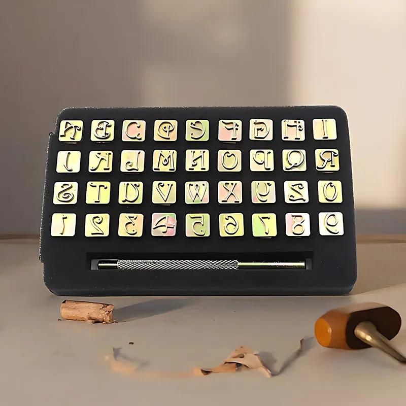 Outils de gaufrage du cuir, tampons lettres et chiffres, poinçons, outils de bricolage pour le cuir, A-Z/0-9, pour ceintures en cuir, outil de marquage de logo, outil de scellage