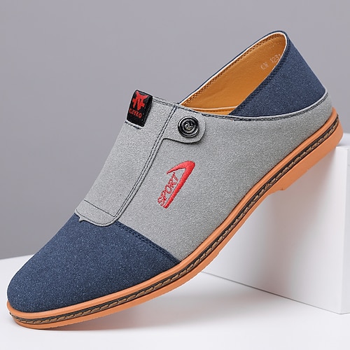 Türkis-weiße Herren-Slipper, leichte und bequeme Schuhe zum Hineinschlüpfen, weiche und elegante Freizeitschuhe für Alltag, Reisen, Autofahren und Sommerfreizeit Image