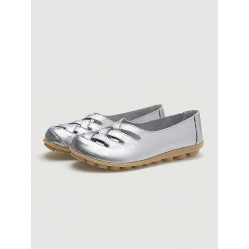 Gelbe Damen-Slipper mit Flechtmuster und Cut-outs, bequeme, lässige flache Schuhe mit weicher Sohle, atmungsaktive Schuhe für den Urlaub täglich Image