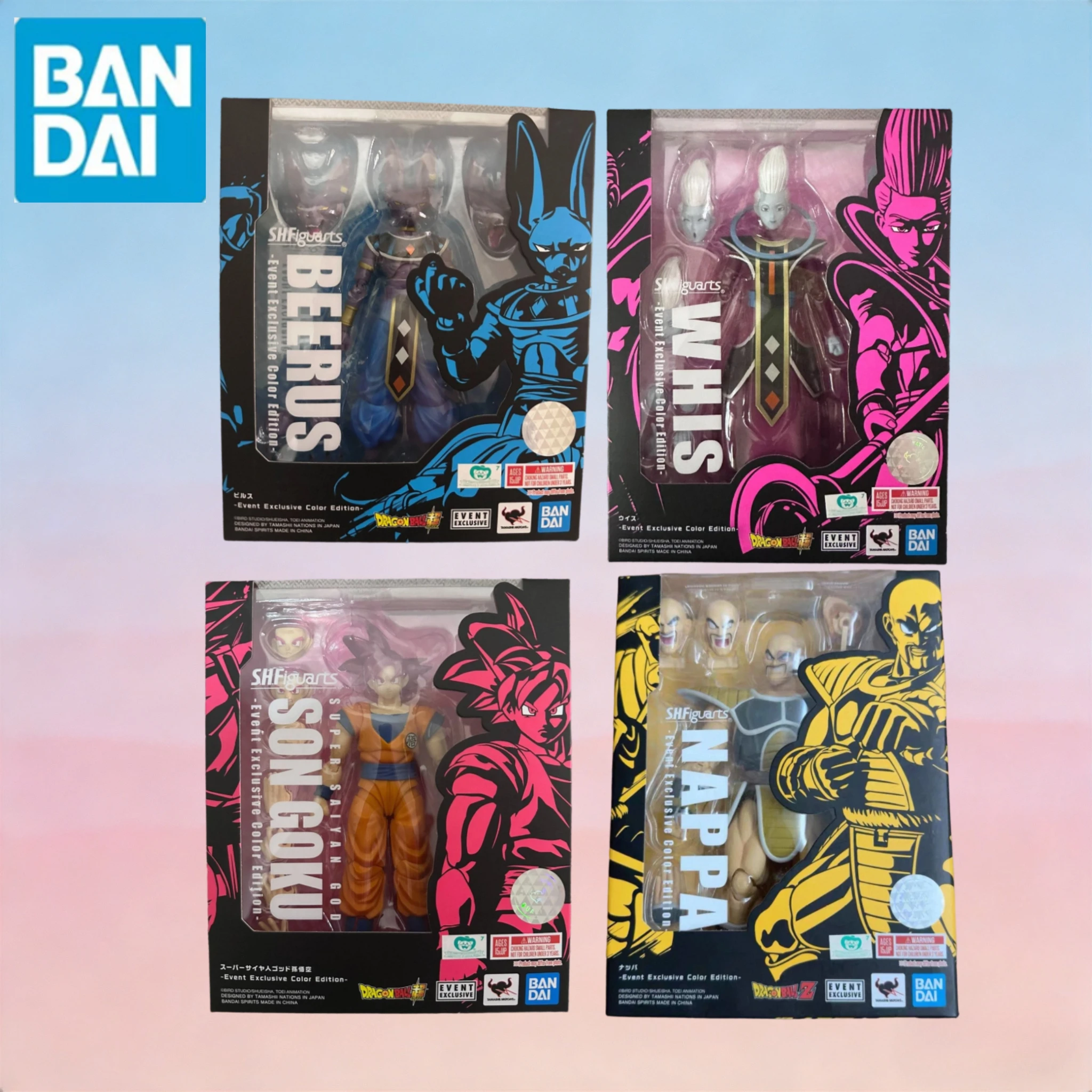 Disponibile - Bandai SHF Dragon Ball WHIS BEERUS SON GOKU NAPPA 2021 CJ Event Limited - Modellino Articolato 1/12 da Collezione - Regalo