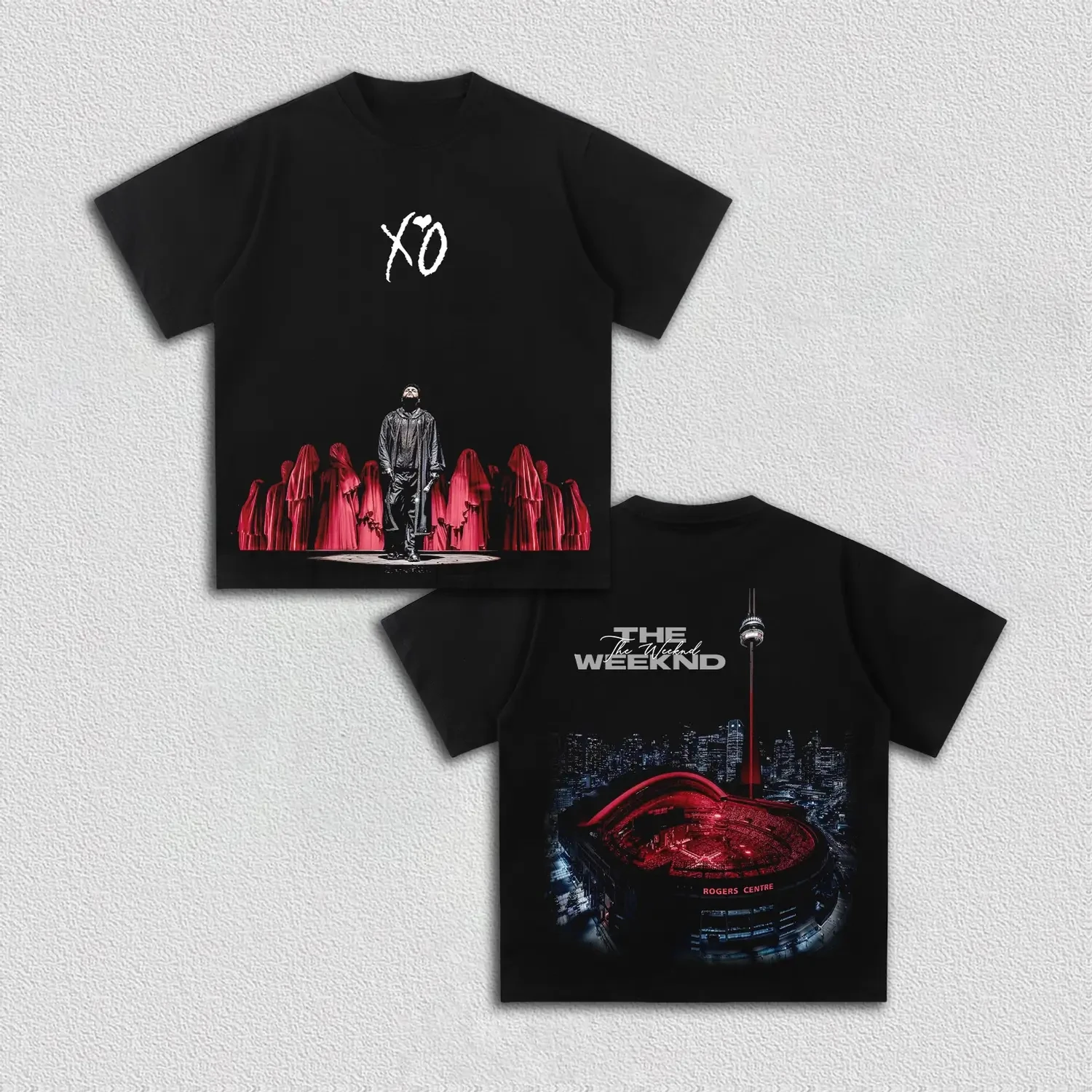 XO The Weeknd Grafik Baumwoll-Herrenhemd 2026 Sommer O-Ausschnitt Damen Y2k Hip-Hop-Stil Kurzarm Musik-Top Fan-Geschenk