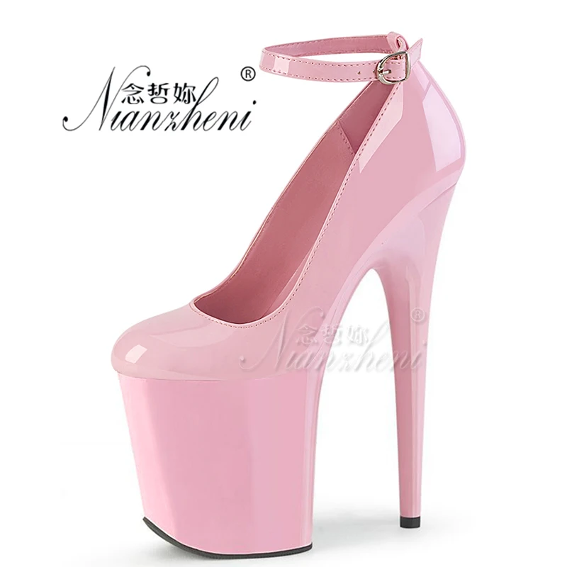 Braut Hochzeit Exotische Pole Dance 8 Zoll High Heels Plateaupumps 17 cm Stripper-Schuhe Rosa Klar Club Queen Gothic Arbeit süß