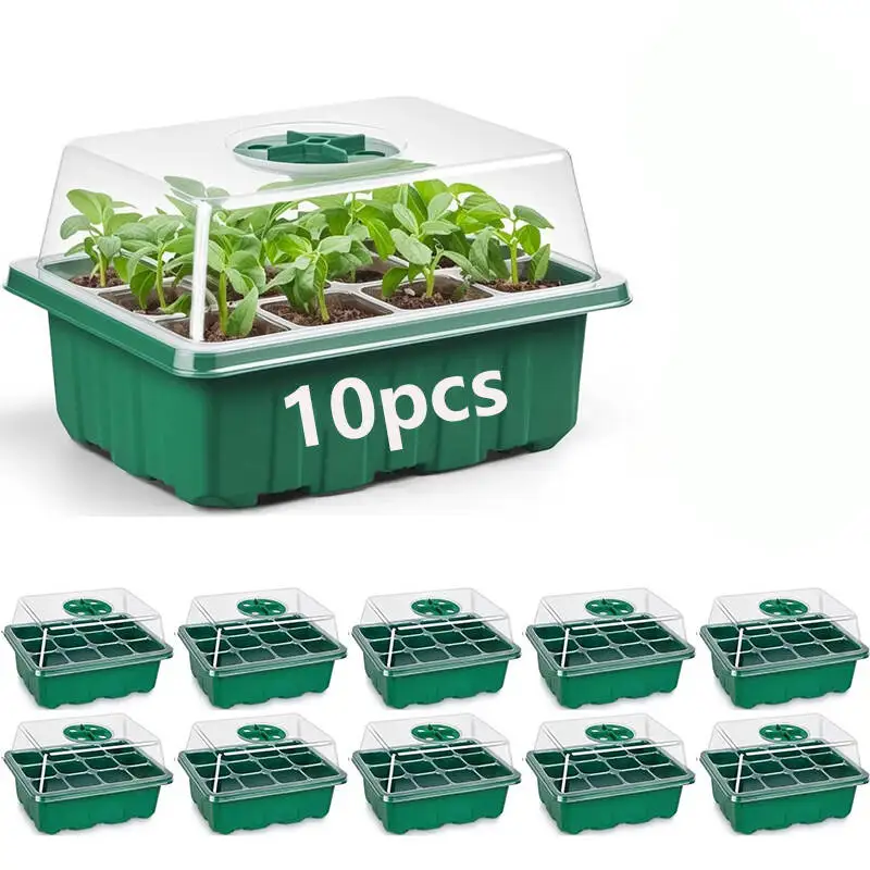 10 Stück Zellenschalen aus Kunststoff, Pflanztöpfe, Anzuchtboxen, Setzlingstöpfe, Gartensaatgutschalen, Hydroponik-Anzuchtsystem für den Innenbereich Image