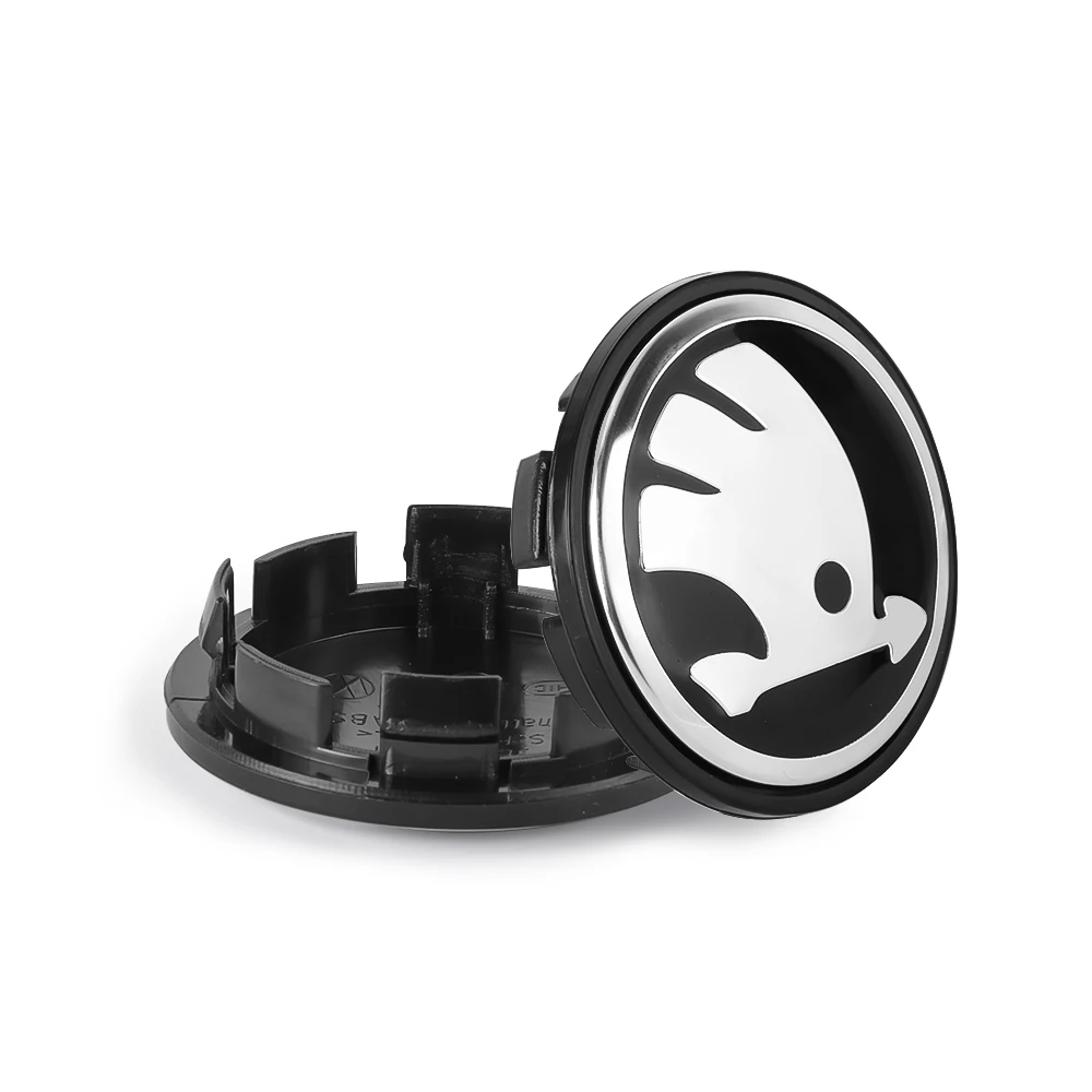 4 Stück 55/65mm Original-Radnabenkappen für Skoda Roomster Octavia Rapid Fabia Yeti Superb RS Scala VII Karoq Kamiq Image