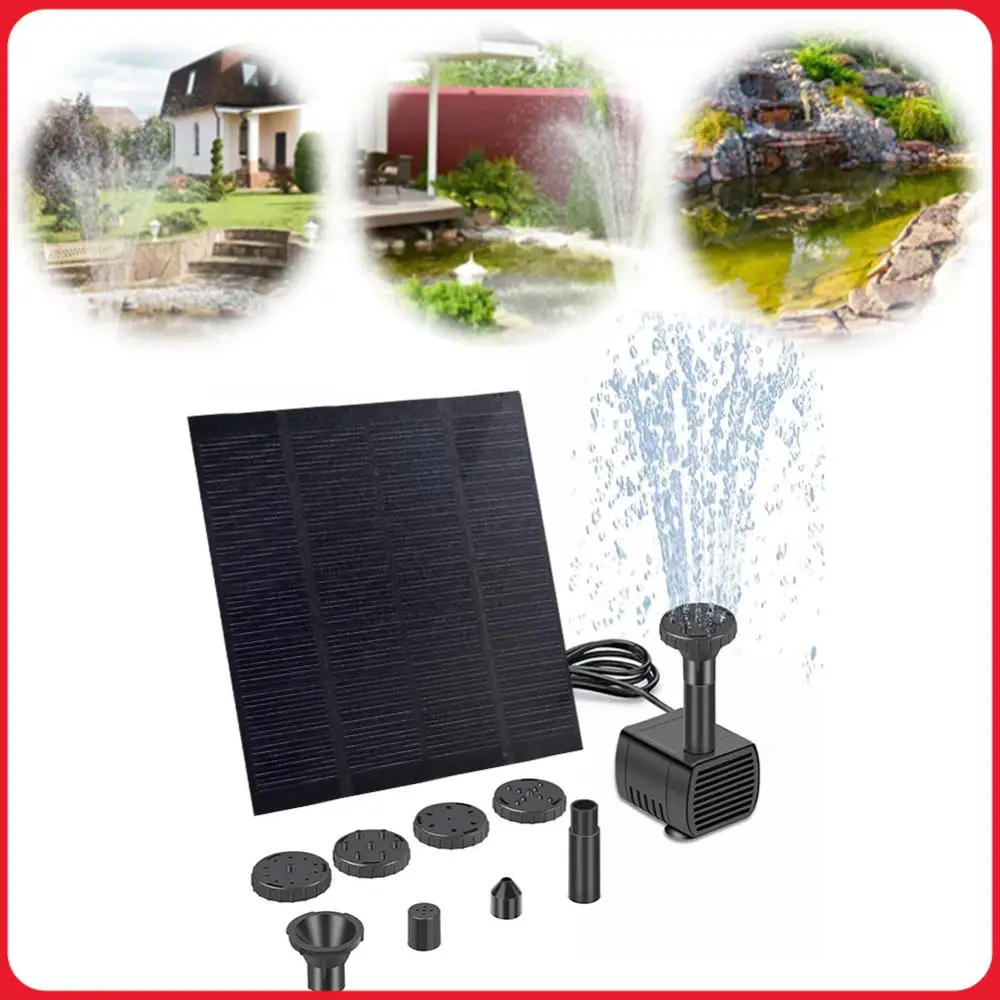 Solar-Springbrunnenpumpen-Set mit Düsen, solarbetriebene Springbrunnenwasserpumpe, Solar-Wasserpumpen-Set für Vogelbad, Garten, kleiner Teich