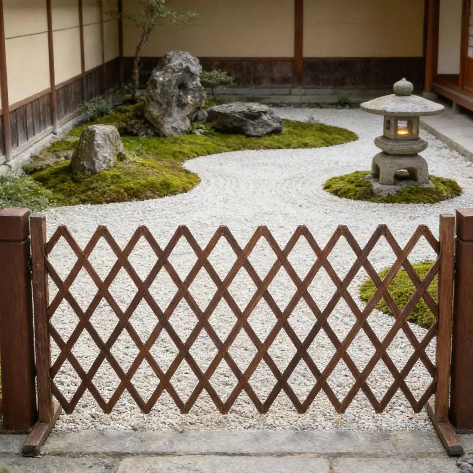 Ausziehbarer Holzzaun für den Außenbereich, Einziehbares Rankgitter, Dekorative Gartenbegrenzung für Blumenbeete Image