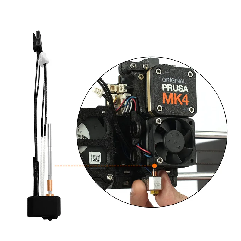 Prusa MK4 Kompatibles Hot-End mit Doppelmetallkonstruktion, Präzise Filamentzufuhr, Langlebig, Stabil, Professionell Verbesserte 3D-Drucker-Komponente Image