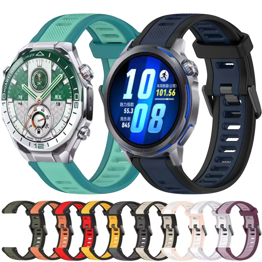 18mm 20mm 22mm Silikonarmband für Huawei Watch 5/GT6/5/4/3 Pro 46mm 41mm Zweifarbiges Armband Huawei Watch GT Runner 2/Ultimate 2 Image