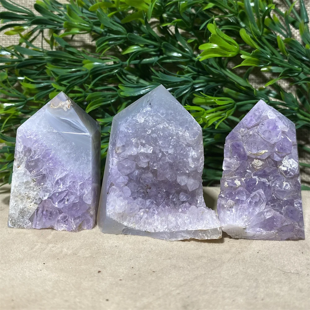 Natürlicher Kristall Amethyst Achat Turm Schönheit Heilung spunkt Zauberstab Reiki Quarz Meditation Home Decoration Mineralien Edelstein