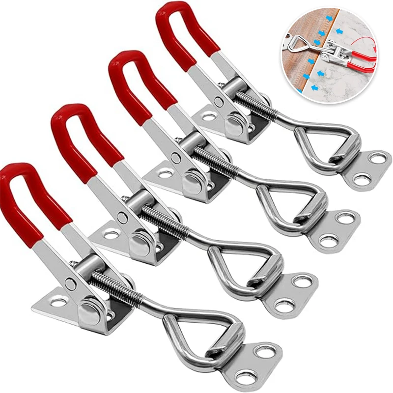 Schwerlast-Eisen-Schnellverschluss-Klemme mit verstellbarer Schnalle, Box-Schnallenverschluss, Türriegel-Typ, Schnellklemme, Zubehör, horizontaler Verschluss Image
