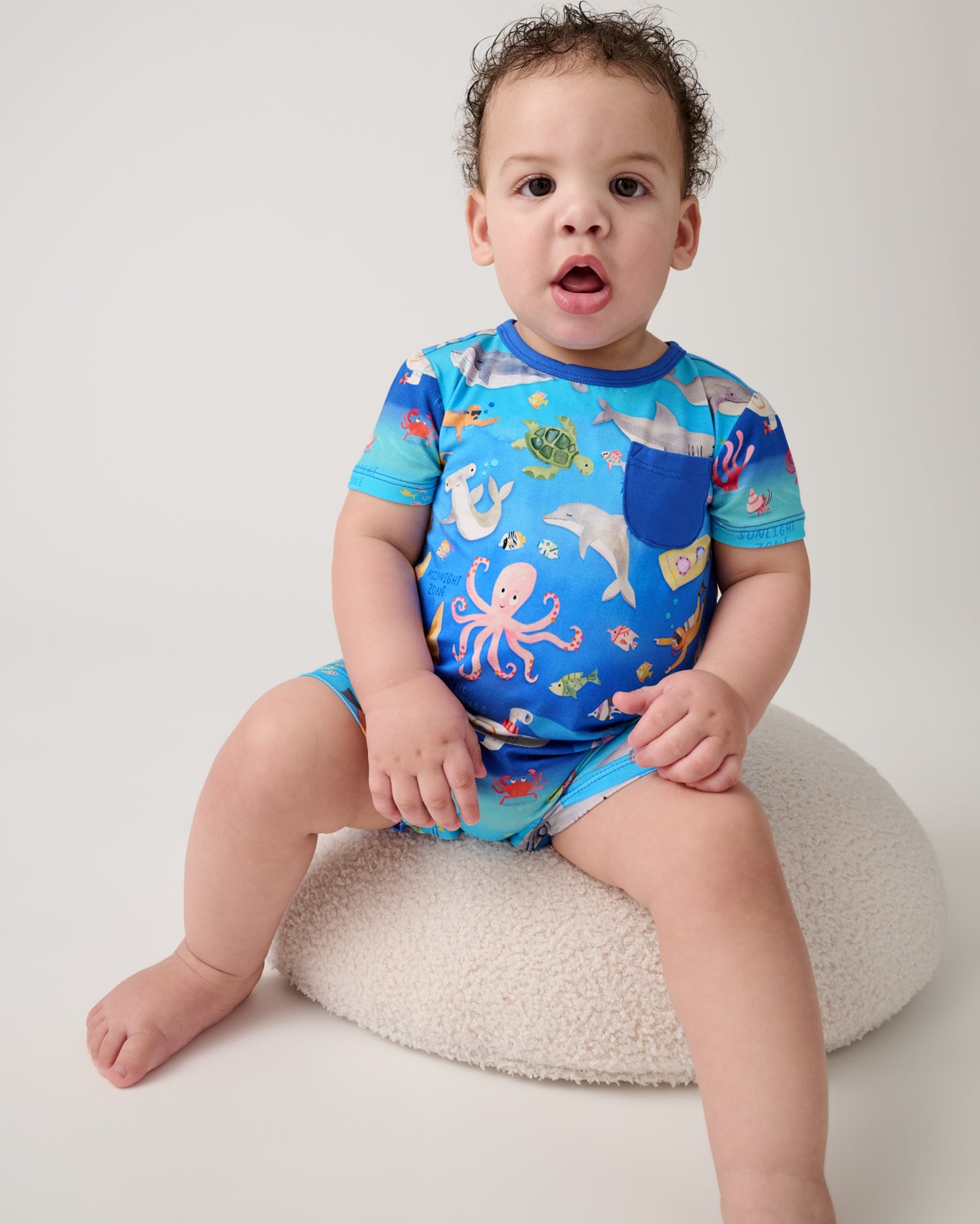 Underwater Discovery Pocket Bamboo Baby Romper - Short-Sleeves & Shorts - 3-6 months