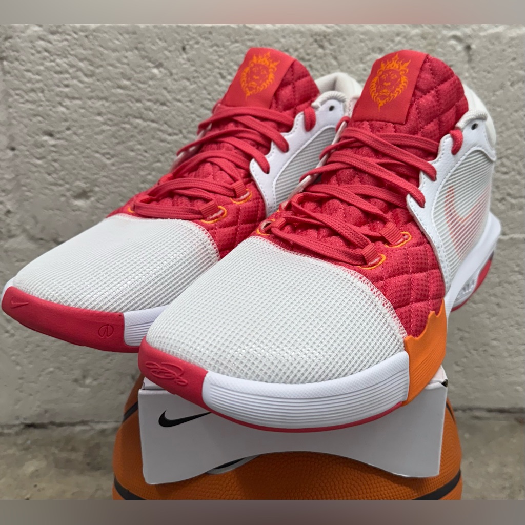 Nike Shoes | -Nike Lebron Witness 8 'Dunkin Donuts' Men Shoes In White & Pink-Red | Color: Red/White | Size: 11