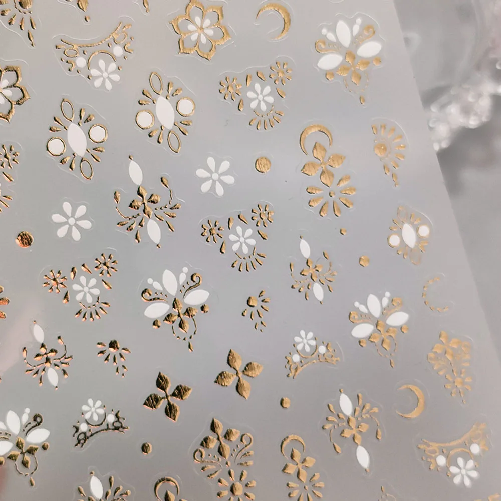3D Bronzing Flower Nail Art Supplies Slider Luxus Design Golden Totem Gold Flower Nail Art Aufkleber Nagelaufkleber Totem Aufkleber