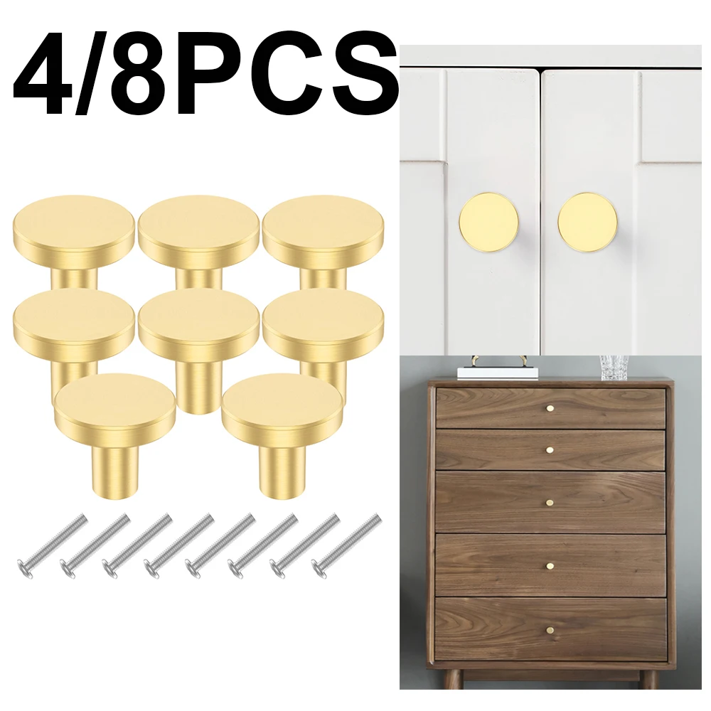 4/8 stücke antiken massiven Messing Schrank Türgriff Knopf gebürstet Gold Hardware-Knopf für Möbel Küchen schrank Schrank Kleider schrank