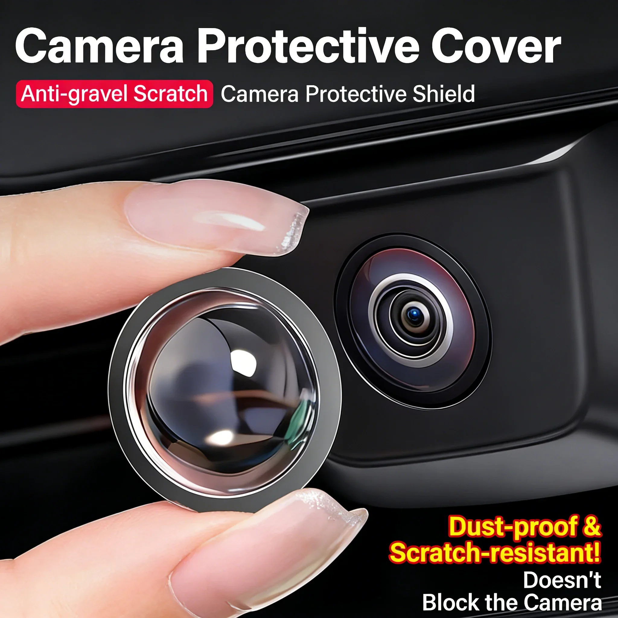 2 Stück Auto-Kamera-Schutzabdeckung 360° ° Hochauflösende Panorama-Rückfahrkamera-Objektivschutzhülle Wasserdicht und Staubdicht Image