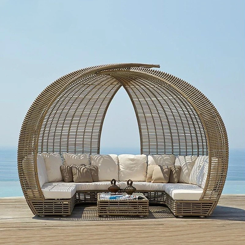 Outdoor-Bett Rattan-Sofa Hotel Kreatives Internet-Trendprodukt Rattan-Stuhl Außenterrasse Große Rattan-Möbel