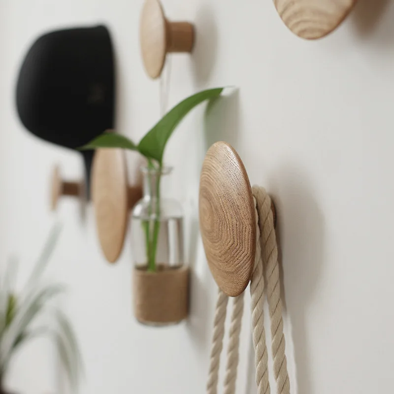 Holz haken Massivholz Wand Kleider ständer Pilz kreative Schlafzimmer Veranda Tür runde Haken Wand dekor Handtuch Kleiderbügel neu