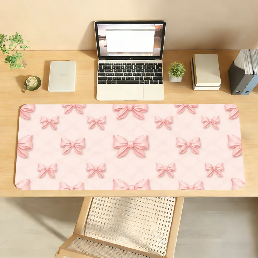 Bow Flower Pink Mauspad, Computer-Laptop, Gummi, rutschfest, Mauspad, Gamer, Dekoration, Schreibtischunterlage Image