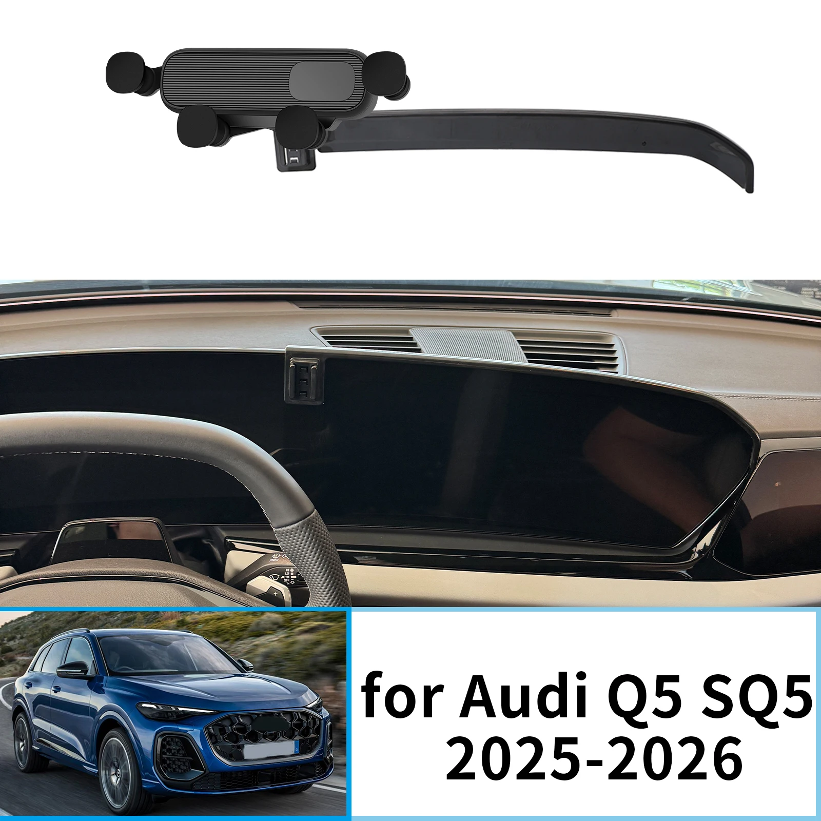 Auto-Handyhalter für Audi Q5 SQ5 Limousine 2025 2026 Sportback, elektrische GPS-Halterung, Navigationsständer, Autozubehör Image