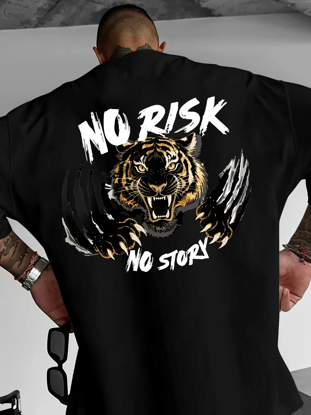 2026 Sommer Neues Design Tiger-Muster Streetwear Hochwertige Modische Bequeme Herren Bedrucktes Rundhals-T-Shirt Image